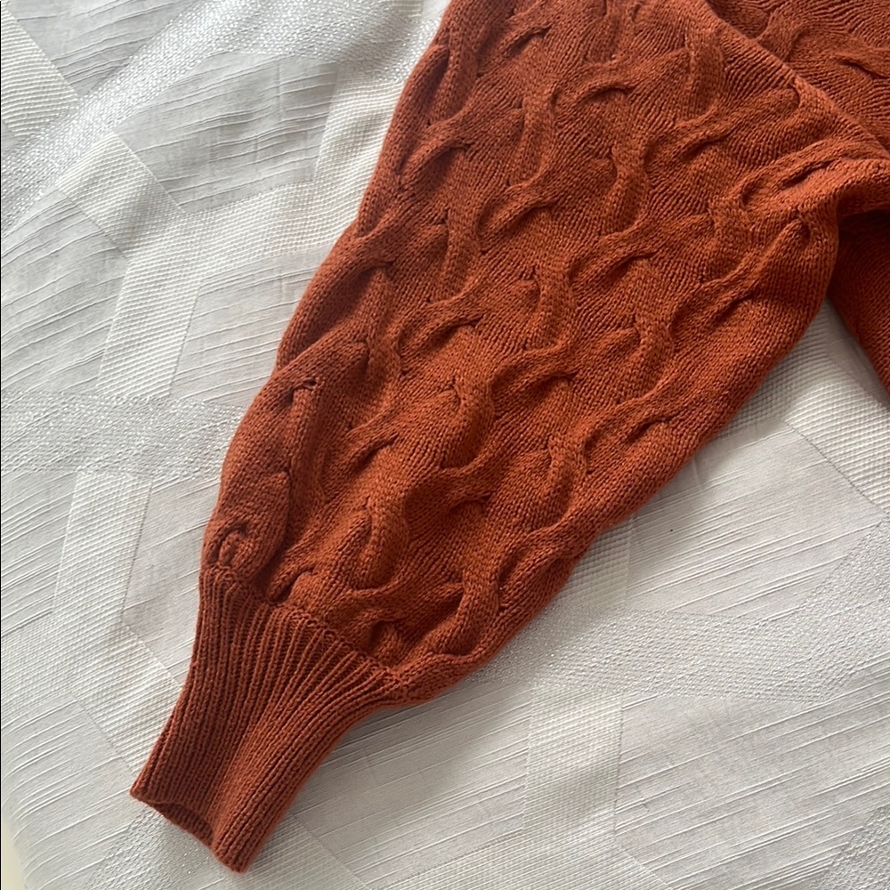 Rust Cable Knit Sweater - Picture 2 of 3